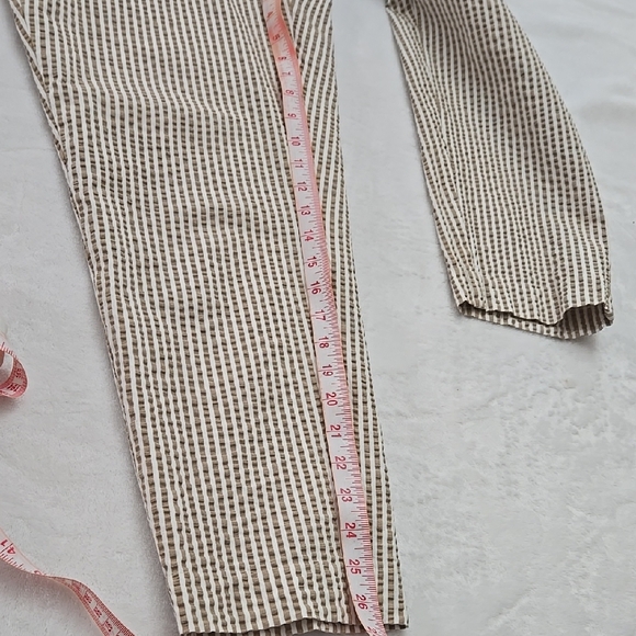 A New Day 100% Cotton Tan/White Striped Pants - Picture 6 of 11